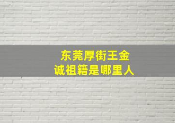 东莞厚街王金诚祖籍是哪里人