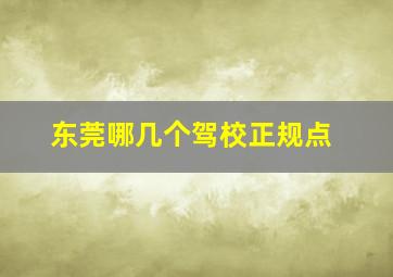 东莞哪几个驾校正规点