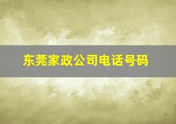 东莞家政公司电话号码