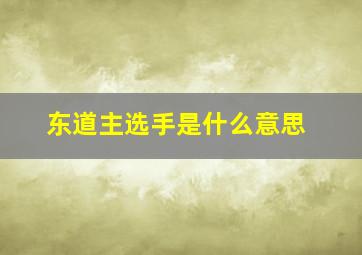 东道主选手是什么意思