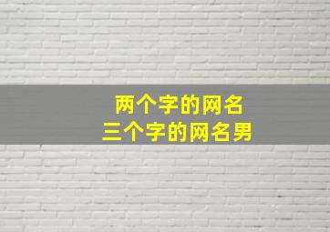 两个字的网名三个字的网名男