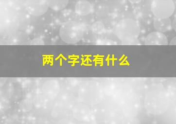 两个字还有什么