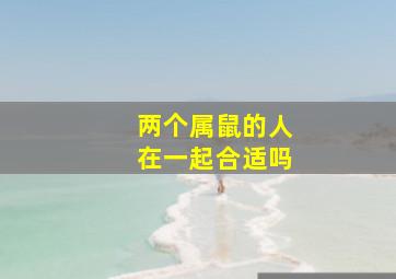 两个属鼠的人在一起合适吗