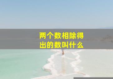 两个数相除得出的数叫什么