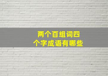 两个百组词四个字成语有哪些