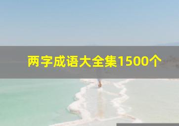 两字成语大全集1500个