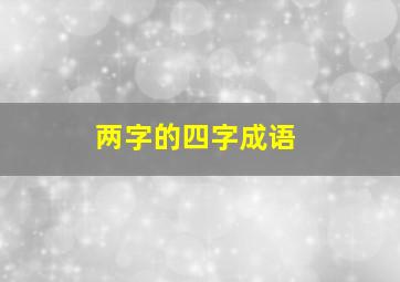 两字的四字成语