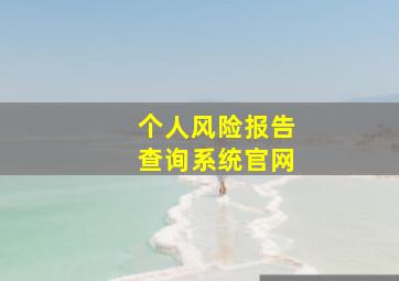 个人风险报告查询系统官网