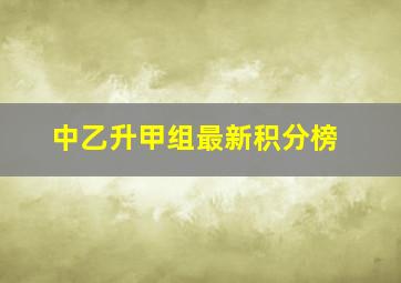 中乙升甲组最新积分榜