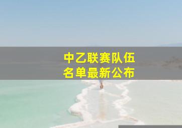 中乙联赛队伍名单最新公布