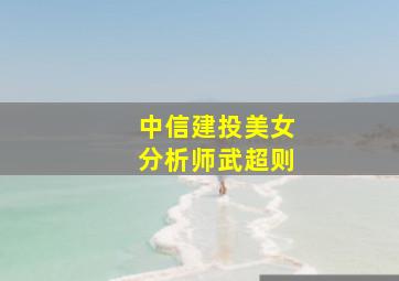 中信建投美女分析师武超则