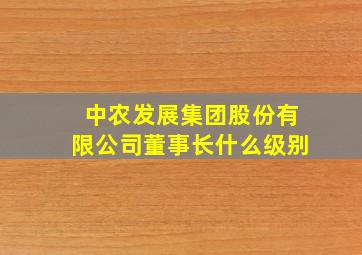 中农发展集团股份有限公司董事长什么级别