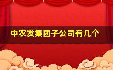 中农发集团子公司有几个