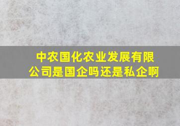 中农国化农业发展有限公司是国企吗还是私企啊