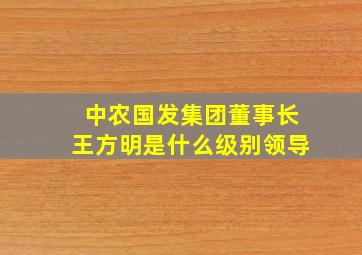 中农国发集团董事长王方明是什么级别领导