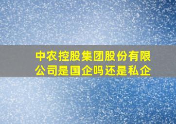 中农控股集团股份有限公司是国企吗还是私企