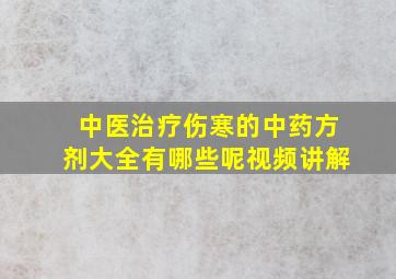 中医治疗伤寒的中药方剂大全有哪些呢视频讲解