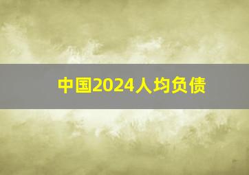 中国2024人均负债