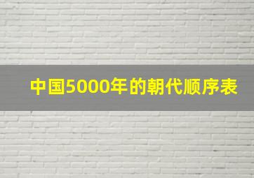 中国5000年的朝代顺序表