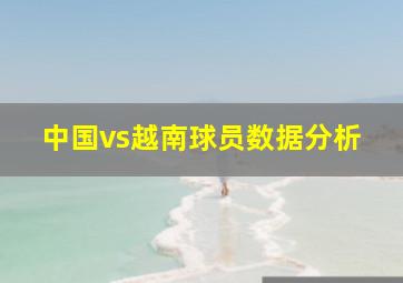 中国vs越南球员数据分析