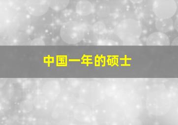 中国一年的硕士