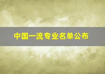 中国一流专业名单公布