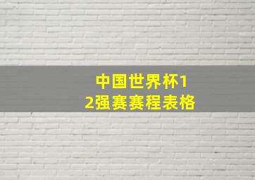 中国世界杯12强赛赛程表格