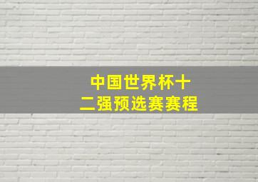 中国世界杯十二强预选赛赛程