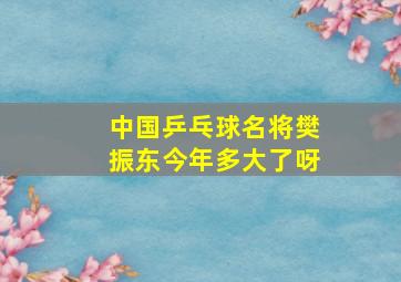 中国乒乓球名将樊振东今年多大了呀