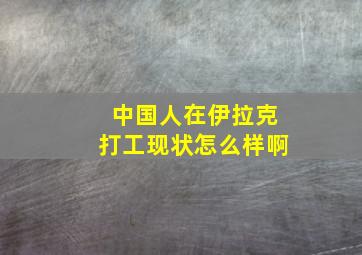 中国人在伊拉克打工现状怎么样啊