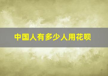 中国人有多少人用花呗