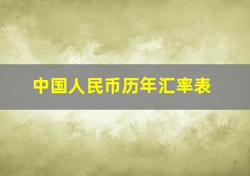 中国人民币历年汇率表