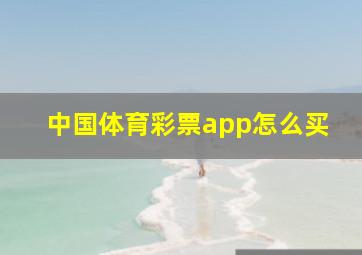 中国体育彩票app怎么买