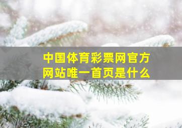 中国体育彩票网官方网站唯一首页是什么