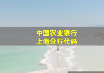 中国农业银行上海分行代码