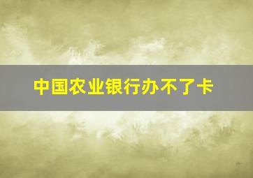 中国农业银行办不了卡