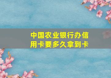 中国农业银行办信用卡要多久拿到卡