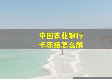 中国农业银行卡冻结怎么解