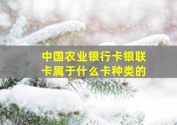 中国农业银行卡银联卡属于什么卡种类的