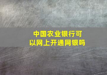 中国农业银行可以网上开通网银吗