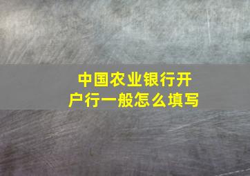 中国农业银行开户行一般怎么填写