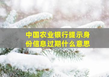 中国农业银行提示身份信息过期什么意思