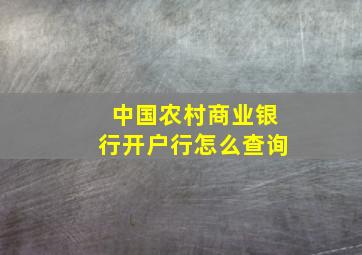 中国农村商业银行开户行怎么查询