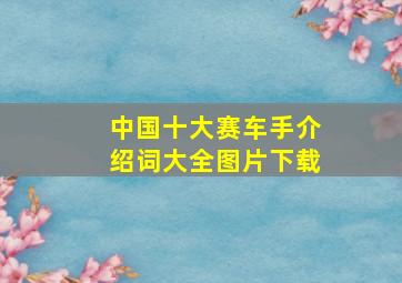 中国十大赛车手介绍词大全图片下载