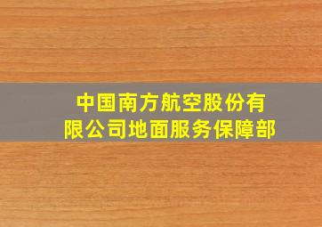 中国南方航空股份有限公司地面服务保障部