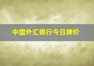 中国外汇银行今日牌价