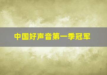 中国好声音第一季冠军