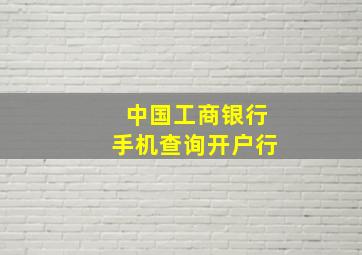 中国工商银行手机查询开户行