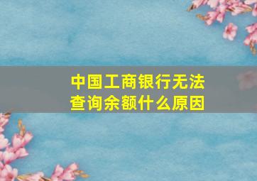 中国工商银行无法查询余额什么原因