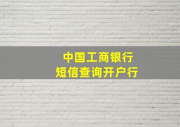 中国工商银行短信查询开户行